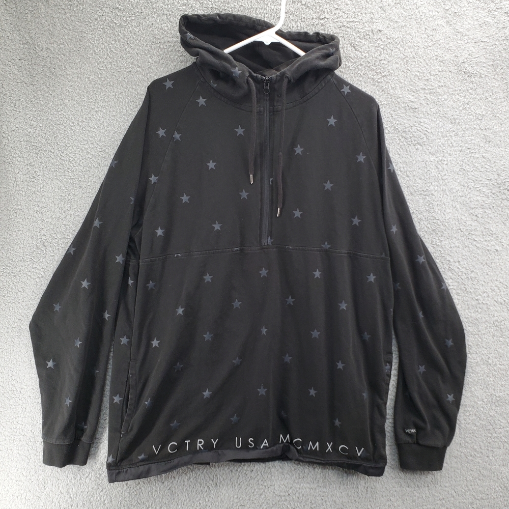 10 Deep Hoodie Sweatshirt Victory Vctry Zip Stars Zip Mens Size XL Black